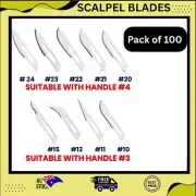 SURGICAL SCALPEL BLADES 100X PREMIUM BLADES CARBON STEEL BLADES SIZES AU