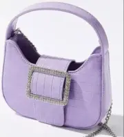 UO Alison Clutch Baguette Bag Purse Purple Buckle Chain Stap Option NWT O/S P$60