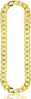 [REDSTAR FANCY DRESS] Fake Gold Chain Fancy Dress Jewellery for Men and Kids - Chunky Gold Necklace Costume Jewellery for 80s Fancy Dress Men - Gangster Chain for Rapper, Hip Hop Outfit or Costume, One Size, Gold