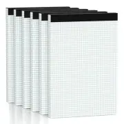 6 Pack Graph Paper Pad Quad Ruled, 4x4 Quad 8.5 x 11.75 Inch Grid Pad with Ca...