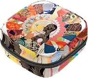 Period Bag,Sanitary Napkin Storage Bag,Abstract Mandala Flowers,Tampon Bag for Purse