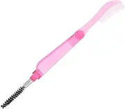 VALICLUD Eyelash Combs Foldable Eyelash Separator Tool 2in1 Brow Brush Mascara Brush Eyebrow Grooming Brush Makeup Tool For Women Girl Red