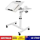 Mobile Adjustable Desk Laptop Computer Stand Over Bed Bedside Table Notebook