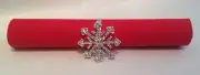 Rhinestone Winter Holiday Snow Flake Silver Napkin Ring snowflake