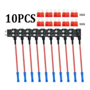 10pcs Car Add-a-circuit Fuse TAP Adapter 10A-Standard ATO ATC Blade Fuse Holder