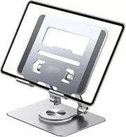 Swivel Laptop Stand | 360° Rotating Laptop Riser | Computer Foldable Support | Aluminum Desk Mount | Portable Adjustable Stand for Computers, Tablets and Phones - Laptop Accessories