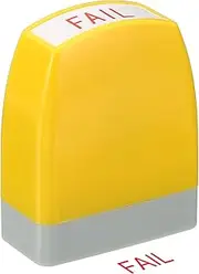 uxcell Fail Notice Stamp Self Inking, Red Ink Office Stamps Pre Inked Message Stamp Refillable Business Stamp, Yellow