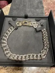 DAVID YURMAN 19MM BUCKLE SHORT NECKLACE 18 In SS/14kt W Fr MK WRISTLET
