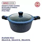 Blue Non-Stick Stone Coating Casserole, Induction, Cookware, Saucepan, Ceramic