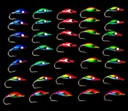 5*MOON GLOW*ICE FISHING JIGS* SIZE #10 HOOK*HAND MADE & PAINTED PICK YOUR COLOR