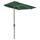 OFF-THE-WALL BRELLA Sunbrella Half Umbrella, 7.5'-Width, Forest Green Canopy