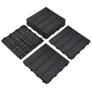 Square Deck Tiles, Interlocking Wood Composite Decking, 1000lb Weight Capacit...