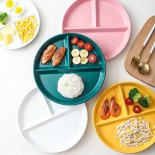 減肥餐盤子兒童餐盤減脂餐盤一人食三格分格陶瓷定量分隔分餐家用
