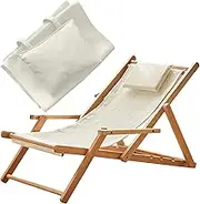 NGLONGLONG Replacement Fabric, 45X17 Foldable Patio Chair Replacement Fabric with Pillow, Portable Patio Chair Sling Replacement for Sun Lounger Pool Sunbathing Garden Style 1