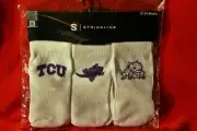 INFANT KNIT COLLEGIATE SOCKS- TCU 3 PAIR PACK 12-24 months