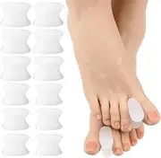 12 Pack Gel Toe Separators, Bunion Corrector for Straightening Overlapping Toes for Women Men Toe Pain Relief, Soft Silicone Toe Spacer for Crooked Toes, Overlapping Toes, Hammertoe Corrector(6L