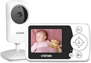 VTimes - Baby Monitor with Camera and Audio 2.4 inch LCD Video Screen, Baby Monitor without Night Vision, Portable Baby Camera Monitor, Cradle Temperature Sensor and 1000