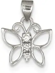 [Diamond2Deal] Women's 925 Sterling Silver Cubic Zirconia Butterfly Pendant