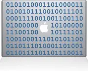 The Decal Guru Binary Decal Vinyl Sticker, 11" MacBook Air, Light Blue