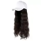 Wavy Synthetic Wig Baseball Cap Curly Hair Wig Black White Baseball Cap Hair