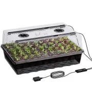 Self-Watering Seed Starter Tray with Grow Light - 60 Cells Humidity Dome