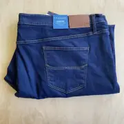 RM Williams Jeans Mens Size 56/32 Blue Cotton Blend Regular Fit Tapered Leg