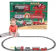 Toy Train Set for Boys,Toy Train Set for Under Christmas Tree with Light and Sound | Passenger Carriage, Electric Locomotive Engine, Railway Track
