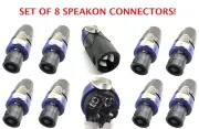 8 Pack 4 Pole Inline Speakon Connectors Adaptors Loudspeaker Audio Strain Relief