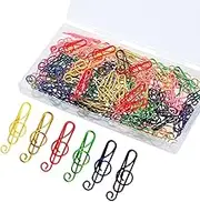 100PCS Multicolor Cute Musical Note Paper Clips,Ideal Metal Bookmarks for Music Enthusiasts, Party Invitation Cards, Notebooks, and Office Files