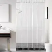 Lightweight Mildew-Resistant Shower Curtain w/ Weight Magnets & Grommets