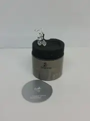 New Swarovski Silver Crystal Kris Bear Laying Down Figurine 7637 Made in Austria