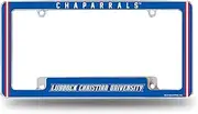 Rico Industries NCAA Lubbock Christian Chaparrals 12" x 6" Chrome All Over Automotive License Plate Frame for Car/Truck/SUV