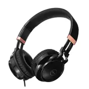 C60 Foldable Wired Headset Headphone 4D Stereo Portable 3.5mm Wired Over-ear Headset with Mic BLACK-GOLD COLOR