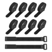 10Pcs Reusable Cable Ties 12"x0.98" Adjustable Reusable Hook & Straps Black