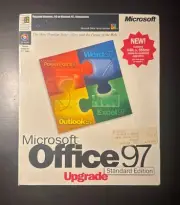 Microsoft Office 97 Standard Edition Windows Upgrade PC, 1996 NEW SEALED Big Box