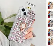 For Apple iPhone 14 Plus | 15 Plus -Diamond Perfume Bottle Cover Case Gem Strap