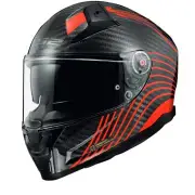 FF811 Vector II Carbon Flux Glossy Red Full Face Helmet