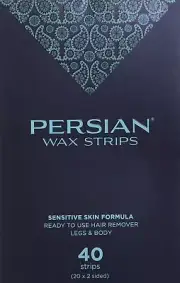 Persian Legs and Body Wax Strips - For Sensitive Skin Pack of 40 Strips