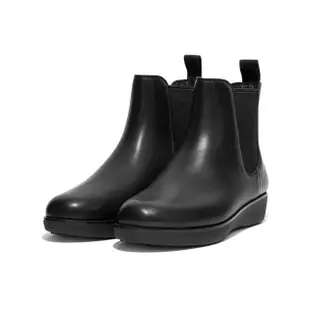 【FitFlop】SUMI LEATHER CHELSEA BOOTS 簡約造型裸靴-女(靓黑色)