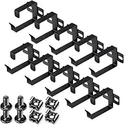 10 Pieces Server Rack Cable Management D Ring Hooks Cable Hooks Black Cable Management Rack Wire Organizer Cable Organizers Vertical Rack Mount Server Rack Accessories for Network Cables Fiber Optic