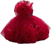 [Yhong] Baby Girl Flower Dress Infant Sleeveless Sparkly Sequins Wedding Bridesmaid Pageant Tutu Tulle Princess Dresses