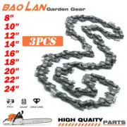 3PCS 8"/10"/12"/14''/16''/18"/20''/22''/24" Chainsaw Chain For Echo Ryobi Stihl