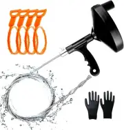 AJOMAN 25 Ft Drain Auger and 4 PCs Drain Snake Clog Remover for Kitchen, Bath...