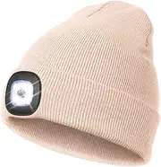 [Wmcaps] Rechargeable LED Lighted Beanie, Perfect Dad Gifts in Christmas, Stocking Fillers Cap with Light Hands Free Head Torch Unisex Winter Warm Knit Beanie