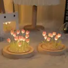 10CM Tulip Night Light Glass Plastic Artificial Flower Valentine's Day Gift