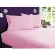 1000 TC EGYPTIAN COTTON BEDDING SET 4 PCs FLAT SHEET+DUVET COVER PINK COLOR