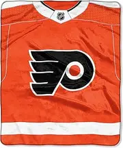 Officially Licensed NHL Pro Jersey Plush Raschel Throw Blanket, 50" x 60"