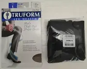 Truform Men's Thigh High Dress Socks Firm 20-30 mmHg Compression 1945 Medium BLK