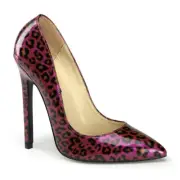 PURPLE/BLACK SPOTS 5" STILETTO POINTY PUMP-WOMEN'S Sz 5 6 7