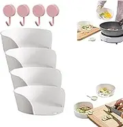 Food Prep Bowls for Cutting Board, Cutting Board Prep Bowls, Food Prep Bowls Slide Under Cutting Board, 2025 Convenient Food Preparation Tray Chopping Board Side Dish Plate (4Pcs)